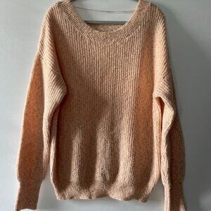 NWT Hem & Thread Womens Light Orange Long Sleeve Winter Autumn Sweater Size L